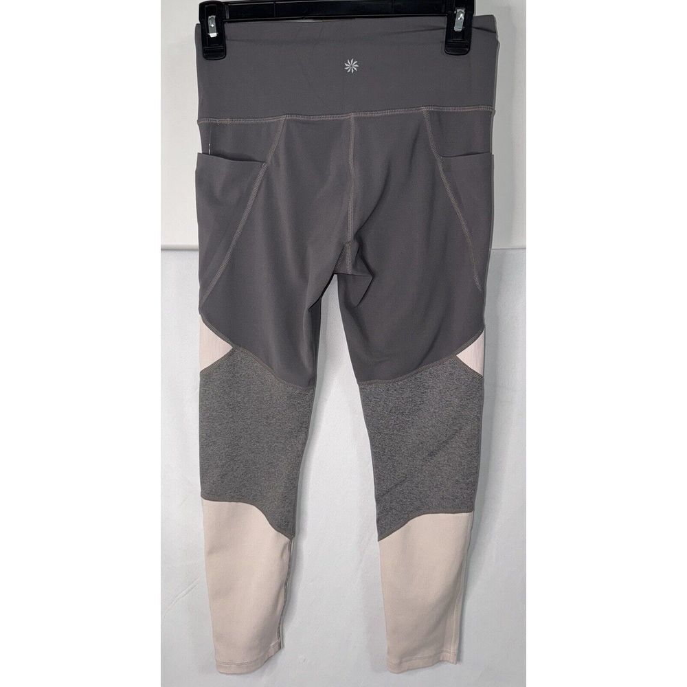 Lot of 2 - Athleta Womens Small Gray & Floral Stretch Leggings 7/8ths - Picture 10 of 11